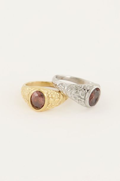 Vintage Siegelring mit rotem Stein