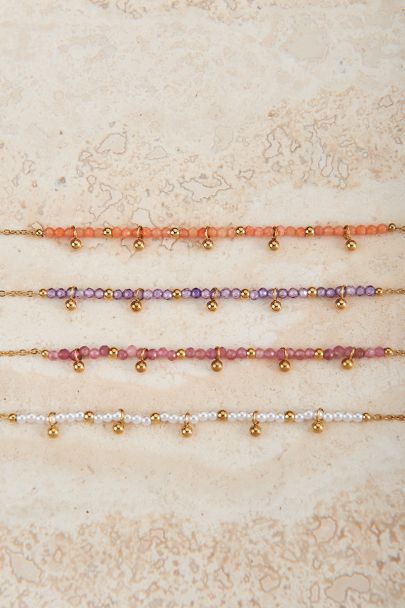 Vintage-Halskette mit lila Perlen und Kugeln