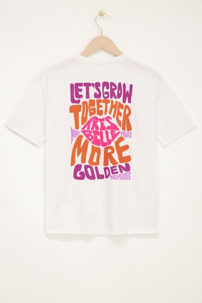Wit T-shirt Let's grow together