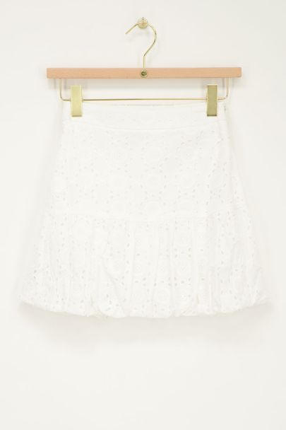 White balloon skirt with embroidery