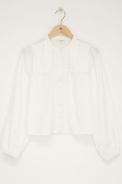 Chemisier blanc plissé