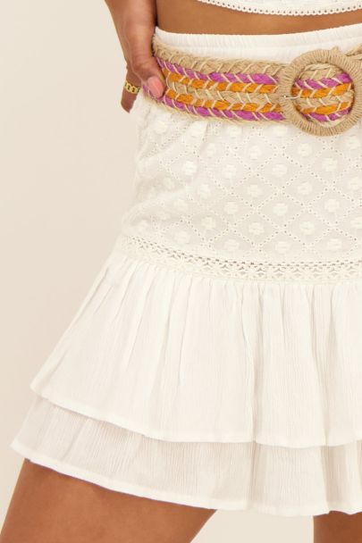 White skirt with embroidery