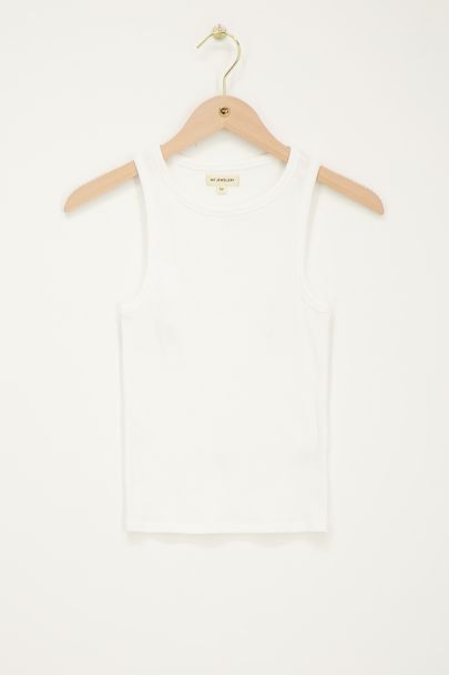 Weißes geripptes Tanktop