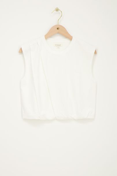 Witte mouwloze cropped top