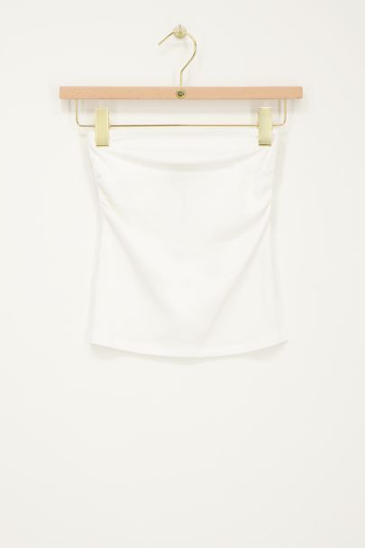 Witte strapless rib top