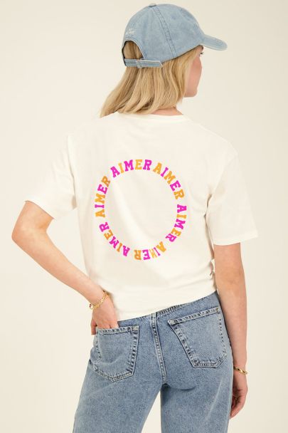 Wit T-shirt Aimer et etre aime