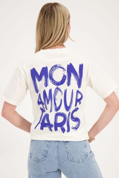 T-shirt Blanc Mon amour Paris