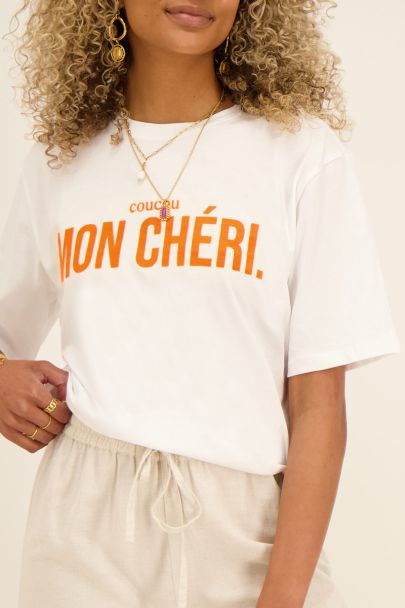 White Mon chéri  T-shirt