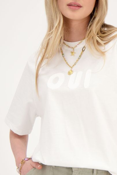 Wit T-shirt ''Oui''