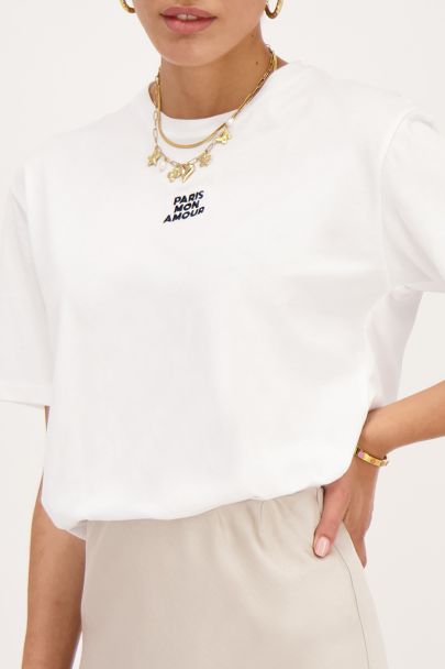 T-shirt blanc "Paris mon amour"
