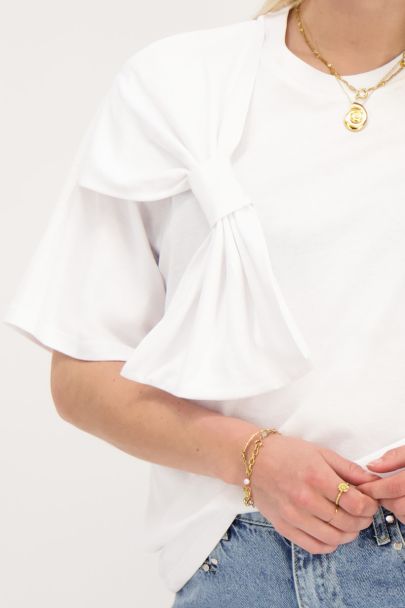 T-shirt blanc avec noeud 