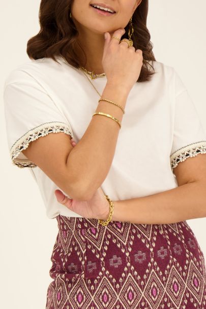 T-shirt blanc manches crochet