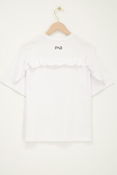 Wit T-shirt met ruffle