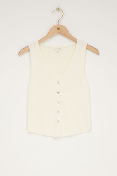 White gilet with buttons