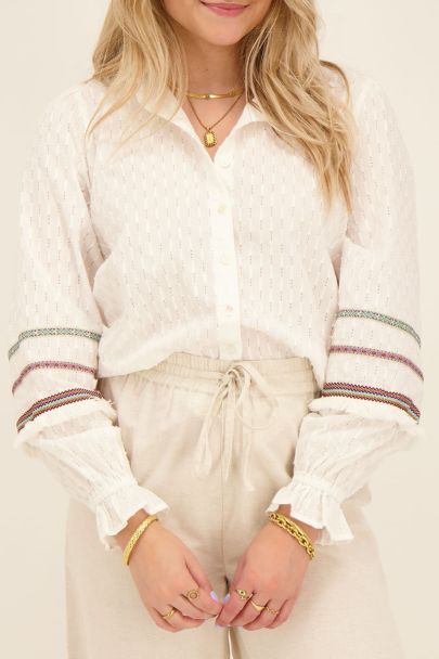 White blouse with boho sleeves