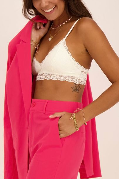 Witte bralette met kanten bloemen