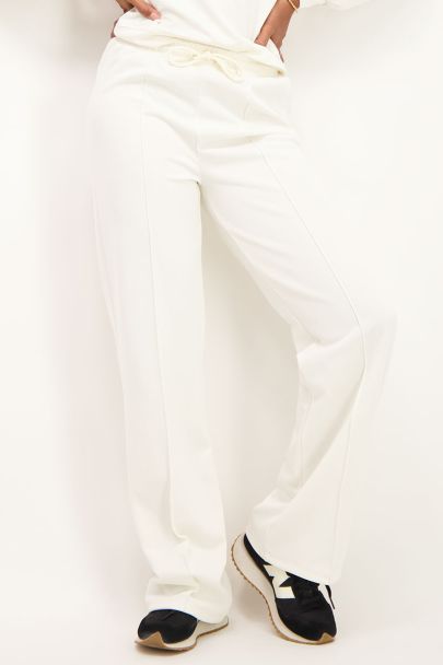 Witte Dames Joggingbroek Dan White | Shop je sweat pants bij | Janice