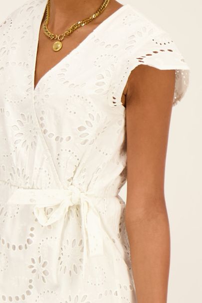 White floral embroidered dress 