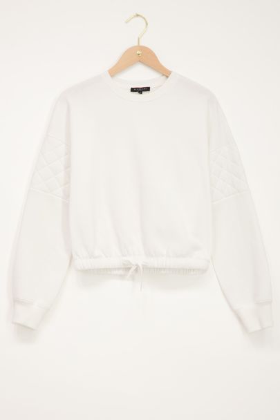 Witte sweater met ruitpatroon