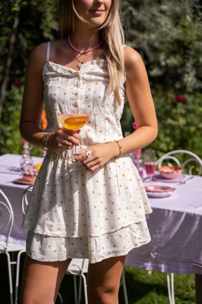 Witte top met madeliefjes
