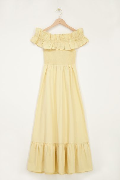Yellow maxi dress with ruffles