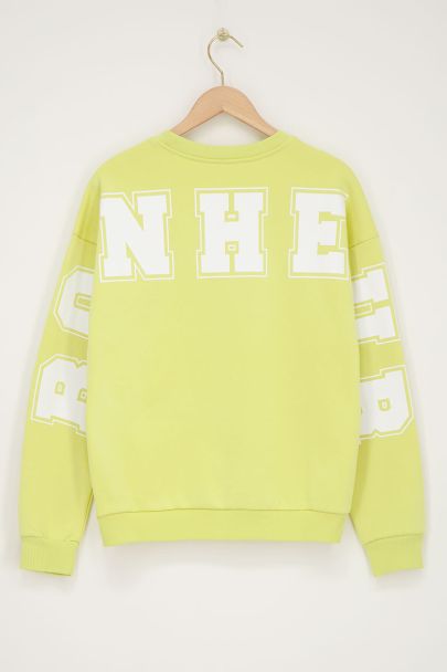 Sweat oversize jaune "Bonheur"