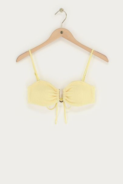 Gele bandeau top U-shape met ribbel