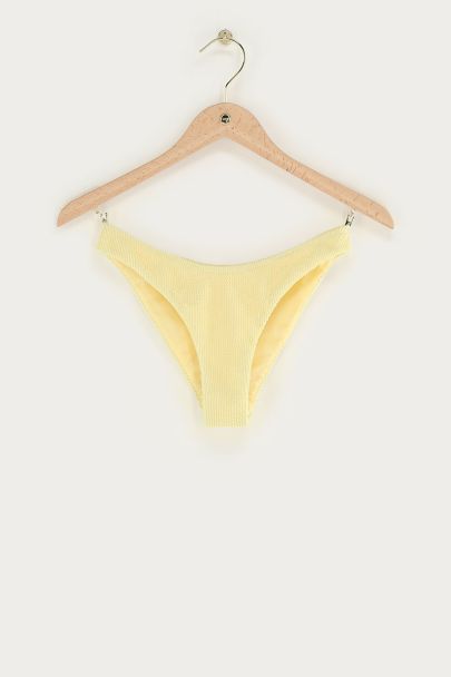 Yellow ribbed bikini bottom
