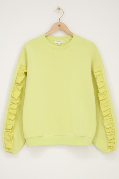 Sweat jaune à volants