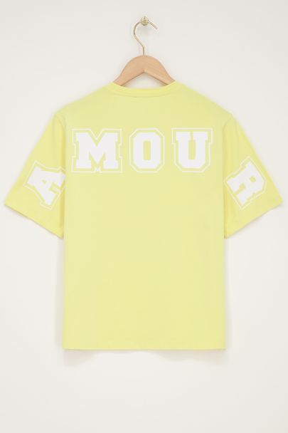 Geel T-shirt "Amour"