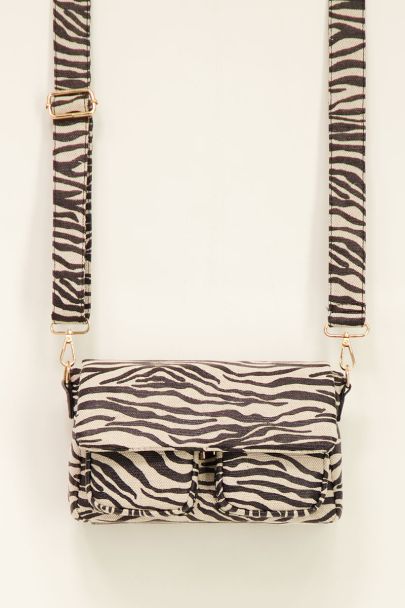 Tasche mit Zebraprint und zwei Fächern
