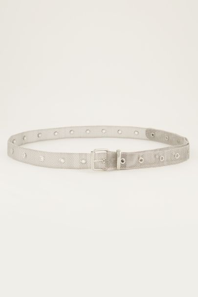 Zilverkleurige mesh riem