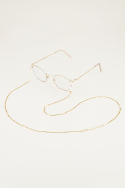 Sonnenbrillenkette mit flachen Gliedern, Sonnenbrillenkette aus Metall