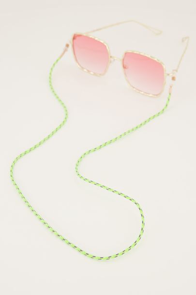 Grüne Sonnenbrillenkette mit gedrehter Schnur