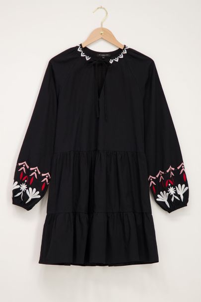 Black embroidered dress 