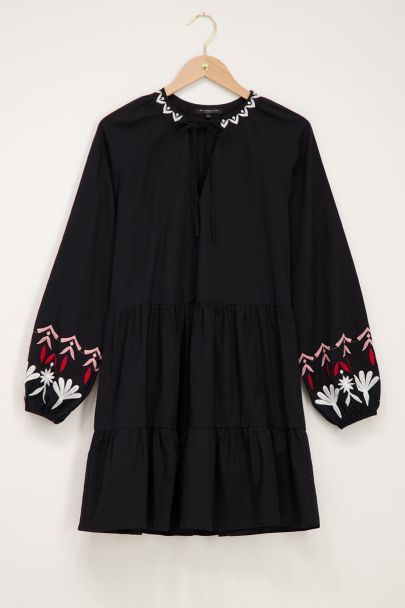 Black embroidered dress 