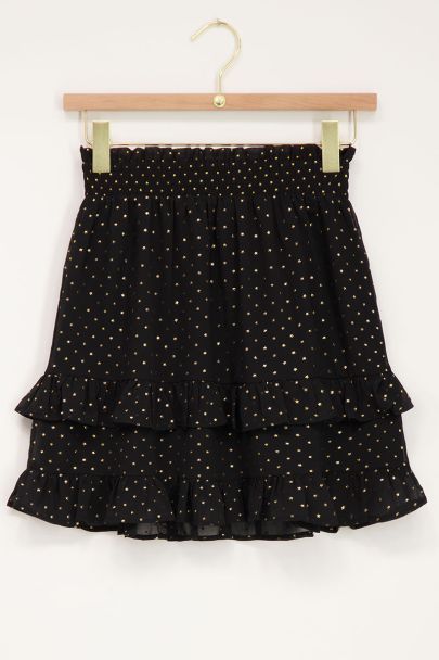 Black ruffled skirt with stars