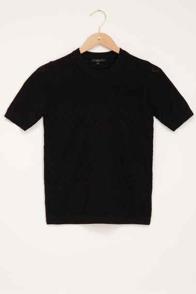 Zwarte ajour top