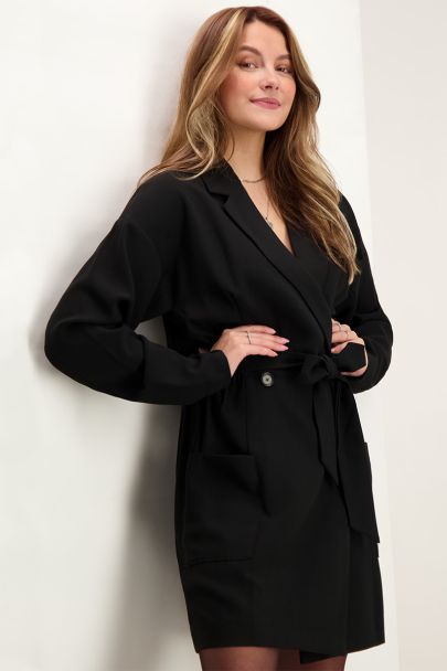 Black blazer dress with elasticated waist 