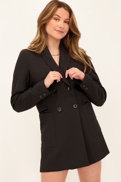 Schwarzer Blazer-Playsuit