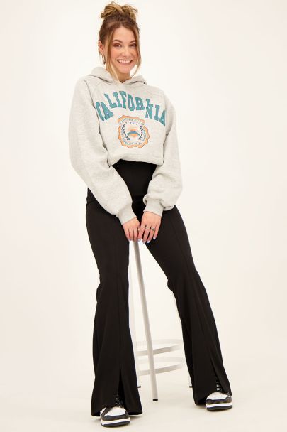 Black split flared trousers 