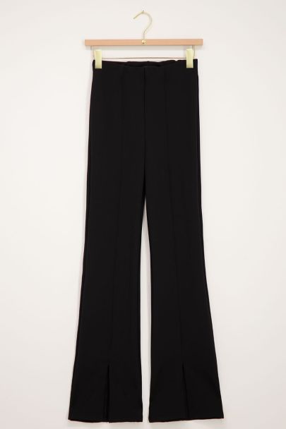 Black split flared trousers 