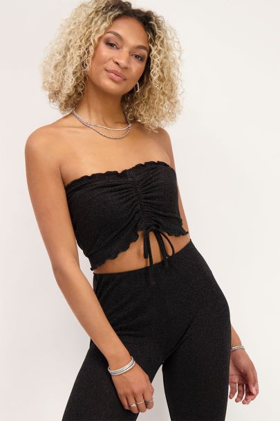 Black glitter bandeau top