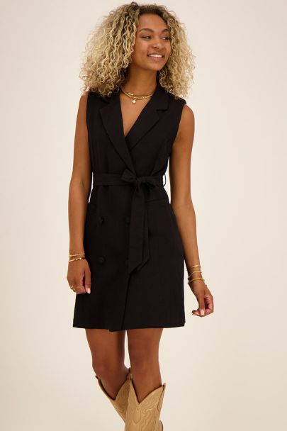 Robe veste noire sans manches