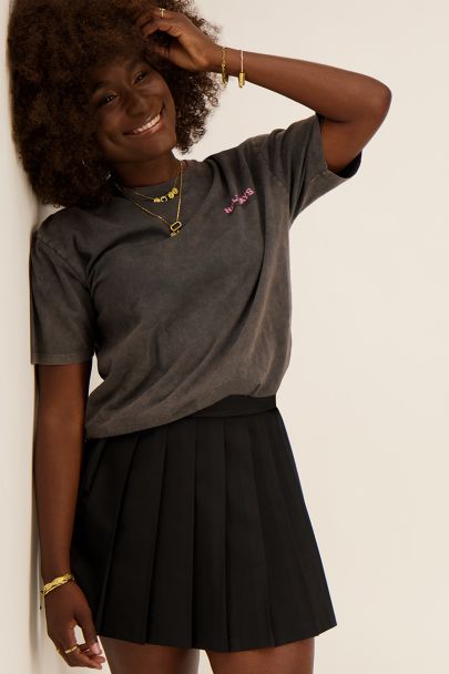 Black pleated skort