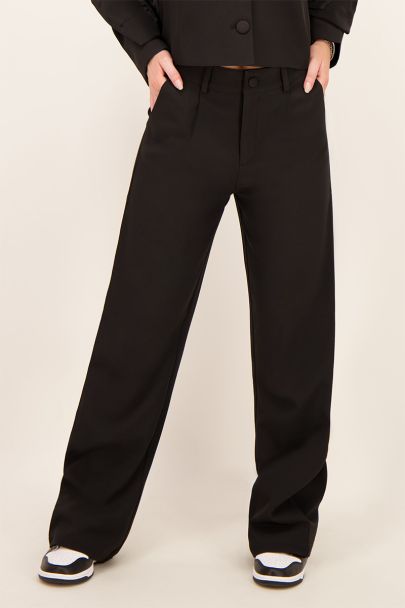 Zwarte straight fit pantalon