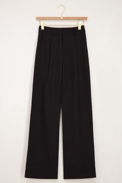 Black straight fit trousers