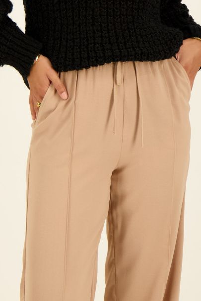 Pantalon en crêpe beige