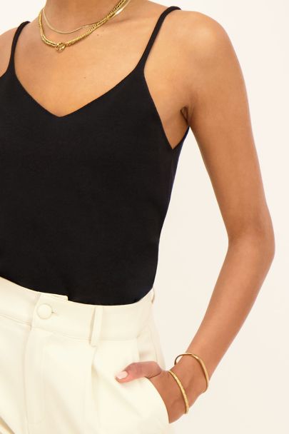 Zwarte V-hals top