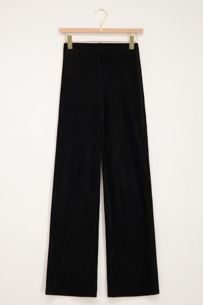 Pantalon ample noir en velours côtelé